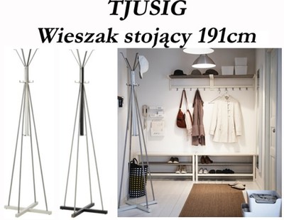 IKEA TJUSIG Wieszak stojący 191cm 2KOLORY - 5691690256 - oficjalne archiwum  Allegro