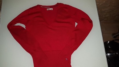 Tommy Hilfiger sweterek czerwony r. S serek