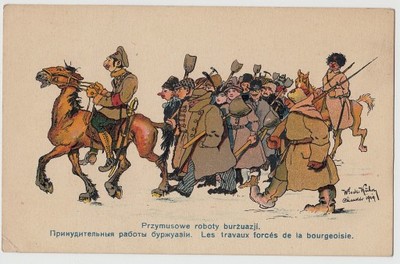 Wł.KUHN Karykatura Rosji Sowieckiej 1919 Burżuazja