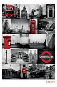 Londyn (Red Collage) - plakat, plakaty 61x91,5 cm
