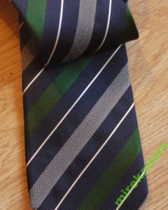 Krawat ZARA - jedwab wełna zielony pasy - 8,7 cm