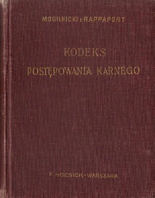 Kodeks postępowania karnego cz 1 Teksty 1928 r.