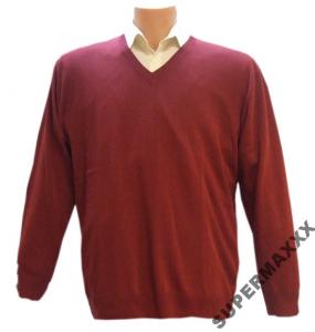 Sweter sweterek w serek bordo długi rękaw duży 3XL