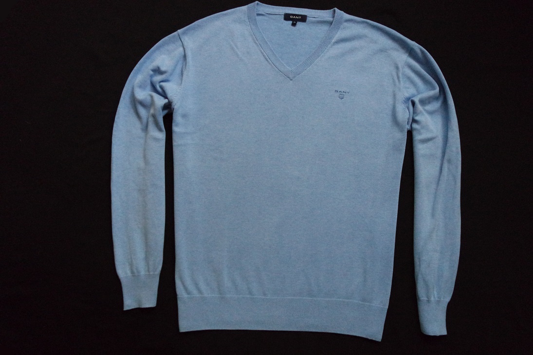 GANT sweter sweterek niebieski logowany_____XL/XXL