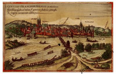 FRANKFURT nad ODRĄ Civitates Orbis Terrarum 1572r.