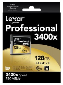 Lexar Professional CFast 2.0 128GB 3400x 510MB/s