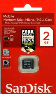 SanDisk Karta Pamięci 2GB M2 do telefonów