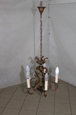 Stary żyrandol lampa sufitowa mosiężna