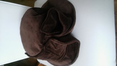 Brązowy, welurowy kapelusz   - 57,5cm
