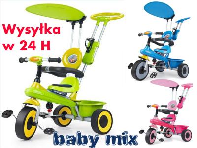 ROWEREK Rower Trójkołowy 3w1 Baby Mix Na Pedała