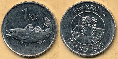 Islandia 1 Krona - 1989r ... Monety