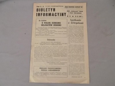 Biuletyn Informacyjny NSZZ Solidarność 1981