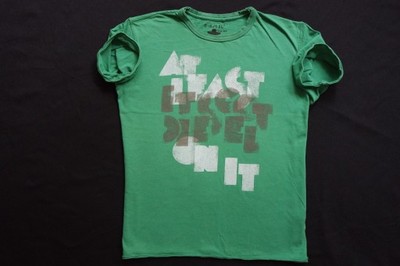 DIESEL koszulka zielona t-shirt nadruk logowana__L