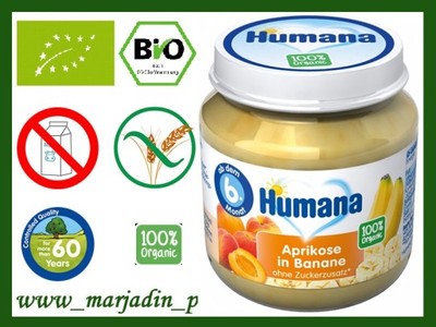Humana BIO 100% Organic Owoce Morela Banan