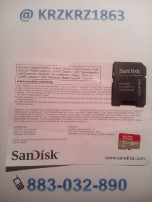 SANDISK Extreme MicroSDHC 32 GB 90/60 MB/S V30 U3