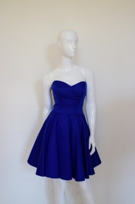Gorsetowa sukienka- kobaltowa GALERIA LARIN - 6634554251 - oficjalne  archiwum Allegro