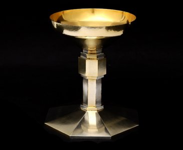 Srebrny złocony kielich mszalny - Art  Deco.
