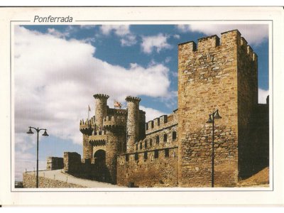pocztówka PONFERRADA Zamek Templariuszy HISZPANIA