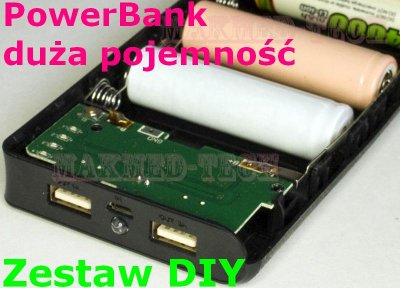 PowerBank na wymienny akumulator ładowarka USB DIY