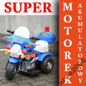 SUPER MOTOREK ELEKTRYCZNY POLICJA 4KOLORY PROMOCJA
