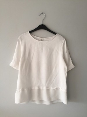 biała bluzka z transparentnym materiałem XS 34