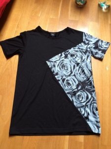Czarny  T-shirt koszulka kwiaty  ASOS rozmiar S