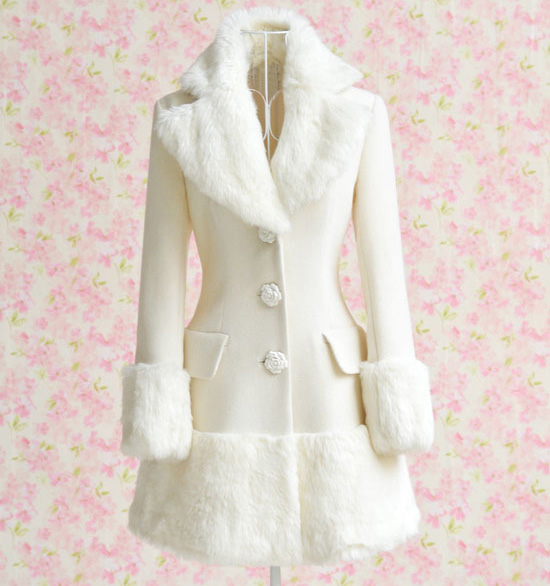 Piękny nowy biały płaszcz zimowy 38 M - 7038331812 - oficjalne archiwum  Allegro