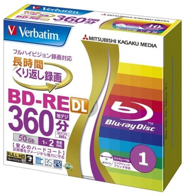 VERBATIM BD-RE DL 50GB x2 printable z Japonii