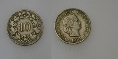 Szwajcaria 10 Rappen 1881 rok od 1zł i BCM