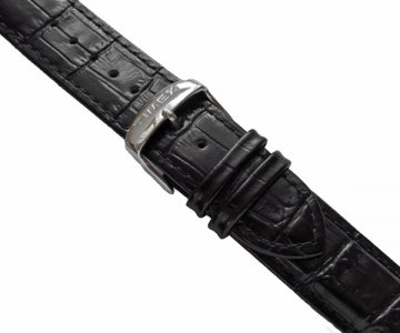 Czarny skórzany pasek 20mm do zegarka TIMEX T2N609