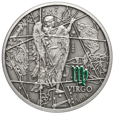 663. Medalik - srebro - Znaki zodiaku Virgo