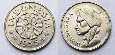 INDONEZJA 50 SEN 1955 DIPA NEGARA