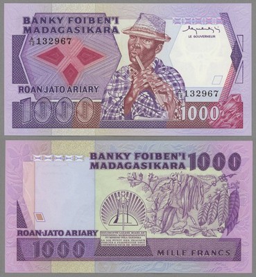 Madagaskar 1000 Francs 1983 UNC