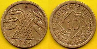 NIEMCY  10 Rentenpfennig  1924 r  E