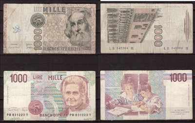 2 x 1000 lirów - Włochy 1982 i 1990 r. z obiegu/2/