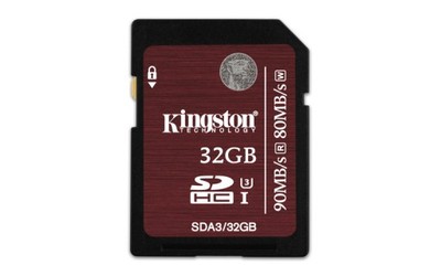 KINGSTON 32 GB SD SDHC U3 UHS-I Class 10 +90/80MBs