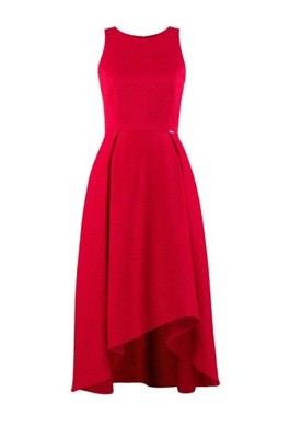 Czerwona asymetryczna sukienka SIMPLE - 6874594796 - oficjalne archiwum  Allegro