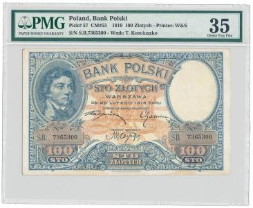 2042. 100 zł 1919 - PMG 35