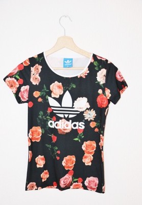 bluzka t-shirt w kwiaty Adidas - 6784064818 - oficjalne archiwum Allegro