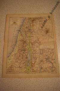 oryginalna mapa Palestyna Jerusalem 1877 rok FV p