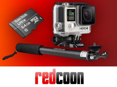 GoPro HERO4 Black Kamera 4K + Karta 64 GB + Ramię