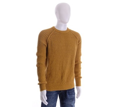 H&amp;M musztardowy sweter męski bawełna S [LS]