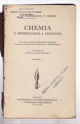 CHEMIA Z MINERALOGIĄ I GEOLOGIĄ - PLEŚNIEWICZ 1940