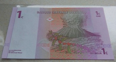 Banknot Kongo Un Centime 1 Moja 1997r UNC stan 1