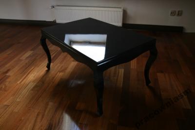 czarny stolik producent lawa 47cm polysk glamour