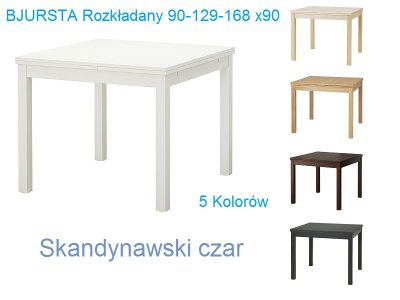 IKEA Stół BJURSTA rozkładany 90-129-168x90 kolory - 6210969360 - oficjalne  archiwum Allegro