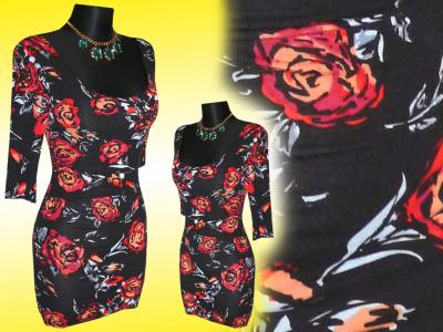 Bawełniana sukienka/tunika róże NEW LOOK 38/M/10