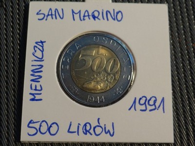 500 Lirów 1991 SAN MARINO  stan menniczy