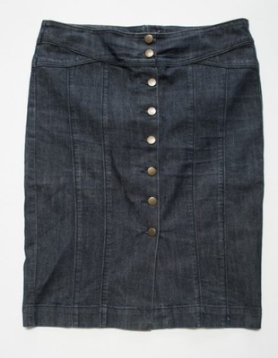 Spódnica jeansowa dżinsowa przed kolano czarna 42 - 6905993200 - oficjalne  archiwum Allegro