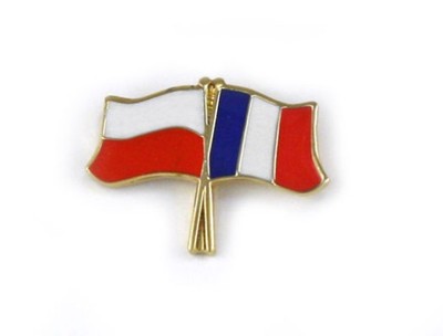 Przypinka pin wpinka flaga POLSKA-Francja